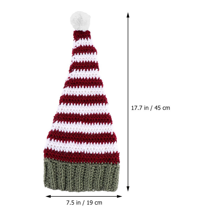 Pălărie de Crăciun Pălării tricotate Petrecere de spiriduși Căciulă de Moș Crăciun Recuzită pentru coafură cu dungi Fotografie Ținute de Crăciun Crăciun de lână