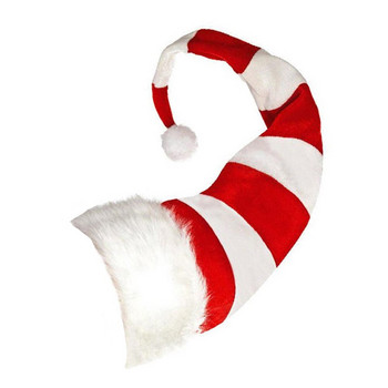 Καπέλο Χριστουγεννιάτικα Καπέλα για πάρτι με ξωτικά Capxmas Ριγέ τσόχα Παιδική Στολή Παιδική Αστεία Κλόουν Αξεσουάρ Βελούδινη κόμμωση Claus 3D ουρά