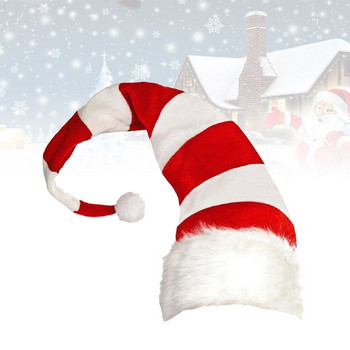 Καπέλο Χριστουγεννιάτικα Καπέλα για πάρτι με ξωτικά Capxmas Ριγέ τσόχα Παιδική Στολή Παιδική Αστεία Κλόουν Αξεσουάρ Βελούδινη κόμμωση Claus 3D ουρά