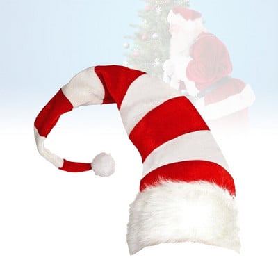 Šešir Božićni vilenjak Kape za zabavu Capxmas Prugasti filc Kostim za odrasle Djed Božićnjak Dodaci za smiješne klaunove Plišana frizura Claus 3D Rep