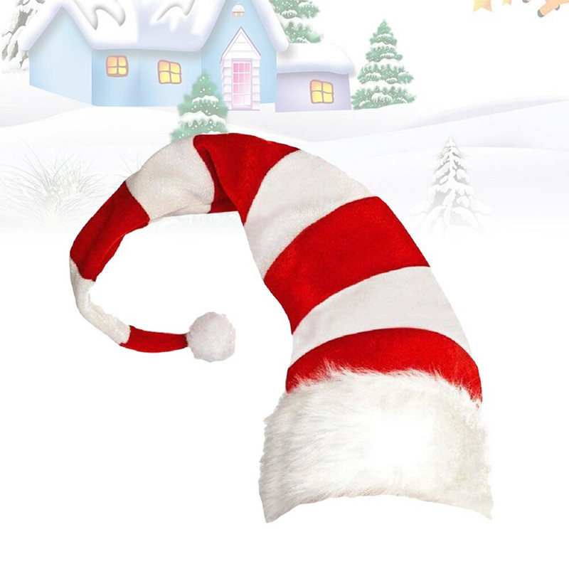 Šešir Božićni vilenjak Kape za zabavu Capxmas Prugasti filc Kostim za odrasle Djed Božićnjak Dodaci za smiješne klaunove Plišana frizura Claus 3D Rep