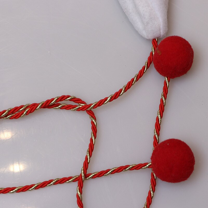 Pălărie de Crăciun, decor pentru pom de Crăciun, pălărie pentru copii adulți, pălărie de flanel pentru copii, frânghie lungă, cu omul de zăpadă din elan