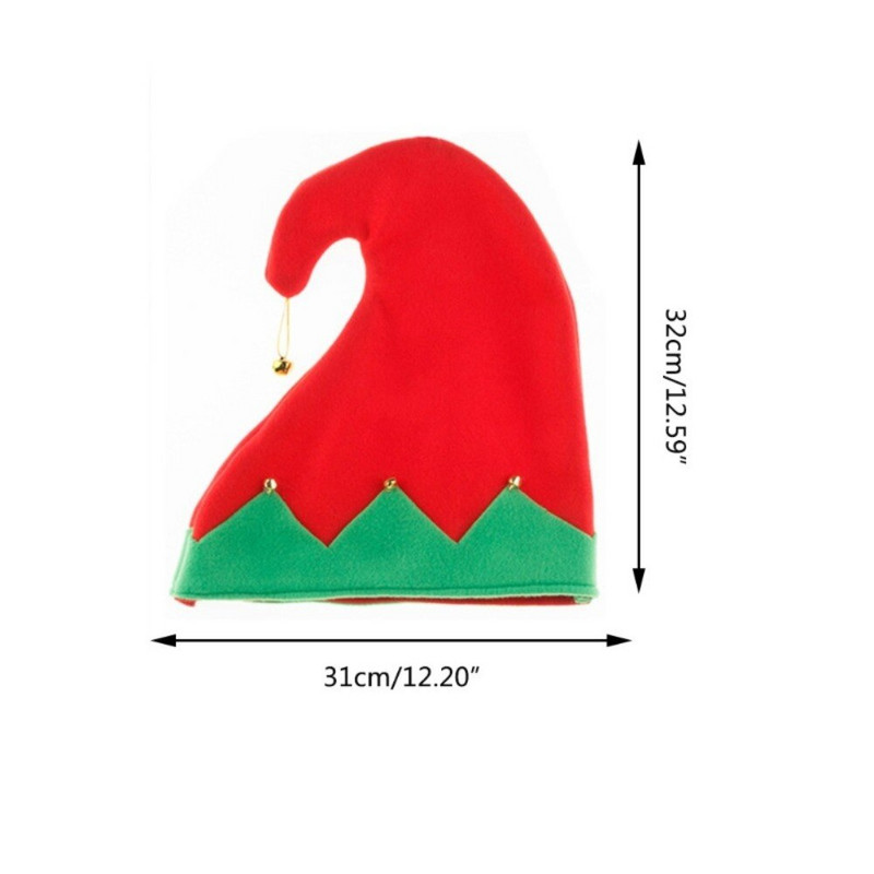 Декорация Празнична украса Плюшена шапка на Дядо Коледа Шапки на елфи Метална камбанка Коледен подарък