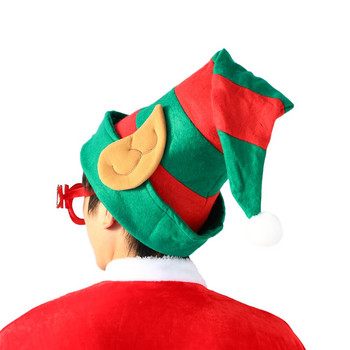 Коледна шапка на елф, лента за глава, шапка на Дядо Коледа, прикрепена шапка на елф, коледна украса за парти, шапки за празнично парти, косплей за парти за възрастни, подарък