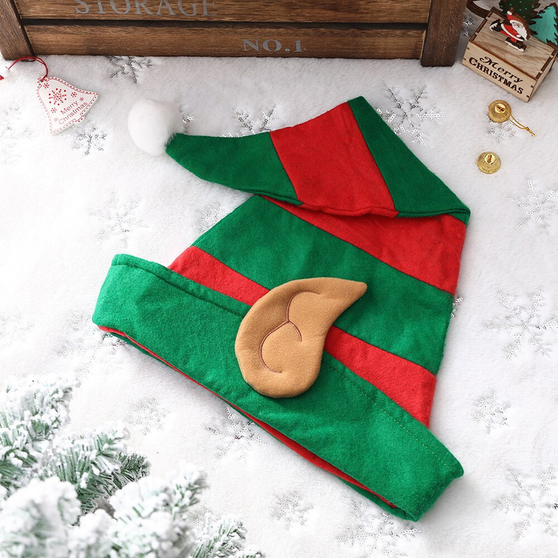 Pălărie de spiriduș de Crăciun Banda pentru cap Pălărie de spiriduș atașată de Moș Crăciun Decor pentru petrecerea de Crăciun Articole pentru cap pentru petrecere de vacanță Cosplay pentru cadou de petrecere pentru adulți