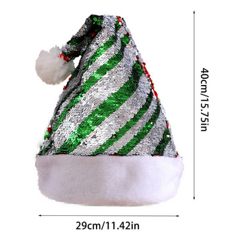 h Χριστουγεννιάτικο καπέλο με παγιέτες με κόκκινο και πράσινο καπέλο Santa για εφήβους και φόρεμα εκδηλώσεων για γυναίκες Μακρύ φόρεμα για πάρτι για γυναίκες