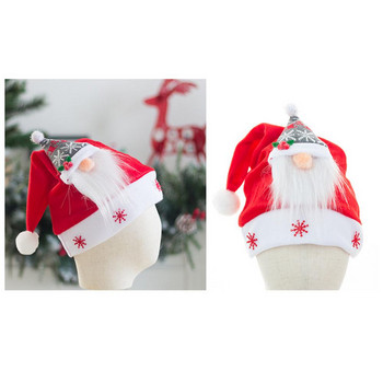 Χριστουγεννιάτικο καπέλο Comfort Κοντό βελούδινο κόκκινο καπέλο Άγιου Βασίλη Unisex Πρωτοποριακό απρόσωπο ηλικιωμένο καπέλο διακοπών για αποκριάτικο πάρτι