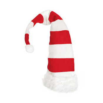 1 τεμ. Αστεία καπέλα για πάρτι Χριστουγεννιάτικα καπέλα με μακρύ ριγέ τσόχα, βελούδινο καπέλο ξωτικού, καπέλο διακοπών με θέμα Χριστουγεννιάτικο πάρτι Διακοσμήσεις για το κεφάλι