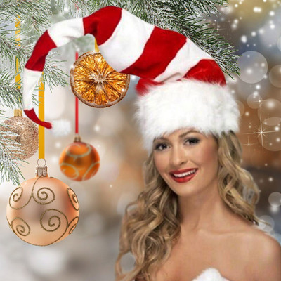 1 tk Naljakad peomütsid jõulumütsid Pikad triibulised vildist plüüsist päkapikumüts pühadeteemaline müts Jõulupeo võltspea kaunistused