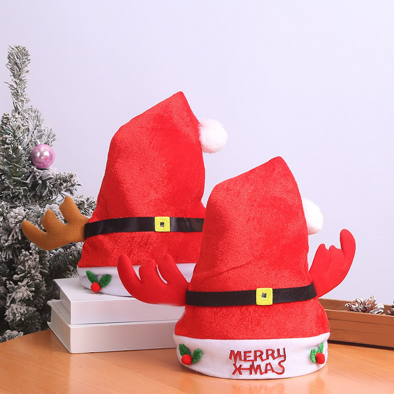 Pălărie moale de Crăciun de Crăciun de înaltă calitate Pălărie roșie de Moș Crăciun Cadou Decor Crăciun Fericit La mulți ani 2023 #50g
