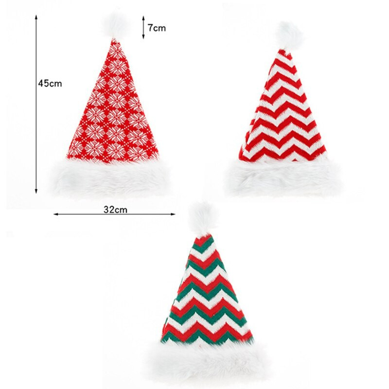 Πλεκτό χριστουγεννιάτικο καπέλο Snowflake Κόκκινες πράσινες ρίγες Κόκκινες λευκές ρίγες αφράτο-βελούδινο πομπομ Santa Cap Party Χριστουγεννιάτικα αξεσουάρ σπιτιού