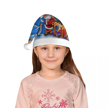 Καλά Χριστούγεννα 18 Χριστουγεννιάτικο καπέλο για Παιδιά Candy Vintage Happy New Year Καπέλα Βασίλη για παιδιά