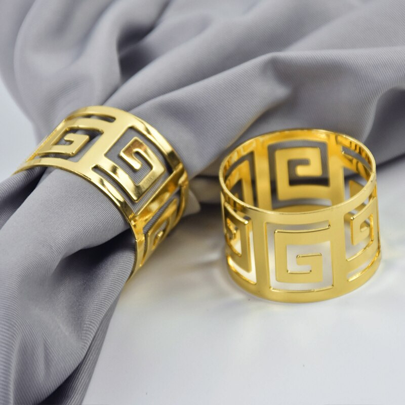 6vnt Auksinės sidabrinės servetėlių žiedas kėdžių sagtys Gimtadienio vakarėlio stalo dekoravimas Vestuvių padovanos Kalėdų vakarienės stalo servetėlių laikikliai