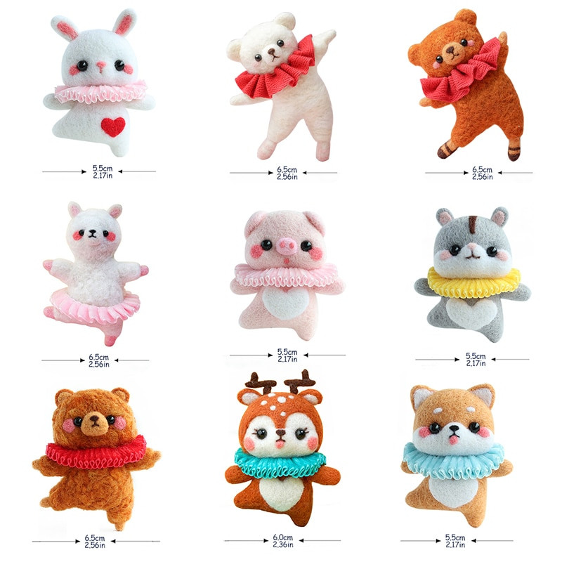 Paket materijala za filcanje vune Nonvor Serija za balet sa životinjama Komplet za ručno filcanje iglom za komplet materijala za filcanje za igle Početni DIY komplet