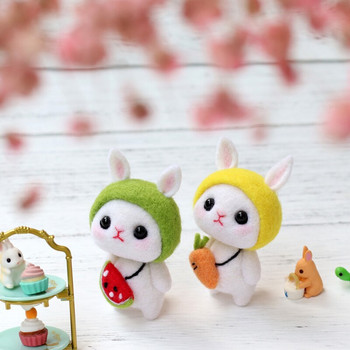 Nonvor Creative Rabbit Animal Handmade Toy Doll Kitting Незавършен Направи си сам пакет за плъстене от вълна MaterialArts Crafts Ръкоделие
