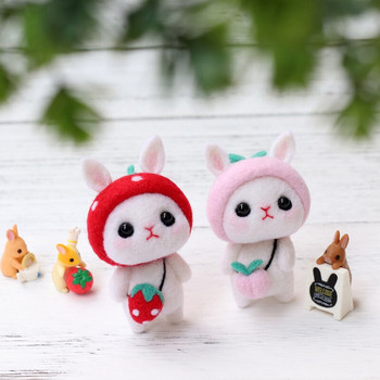 Nonvor Creative Rabbit Animal Handmade Toy Doll Kitting Non-finished DIY Wool Feltting Package Material Arts Crafts Needlework