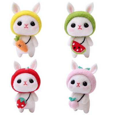 Nonvor Creative Rabbit Animal Handmade Toy Doll Kitting Non-finished DIY Wool Feltting Package Material Arts Crafts Needlework