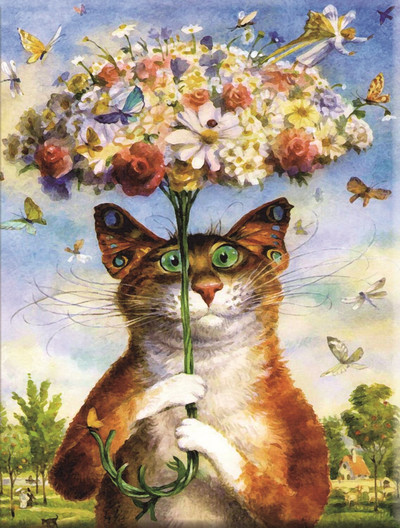 HUACAN Bod križem Lijepa mačka Slikanje pamučnim koncem DIY Ručni rad DMC kompleti 14CT vez Dekoracija doma