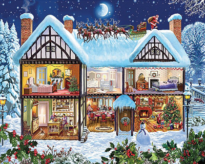 Jõulude lumemaja 11CT tikandikomplekt Käsitöö näputöökomplekt Lõuend trükitud puuvillane niit Jõulukingitus Kodukaunistus Uus disain