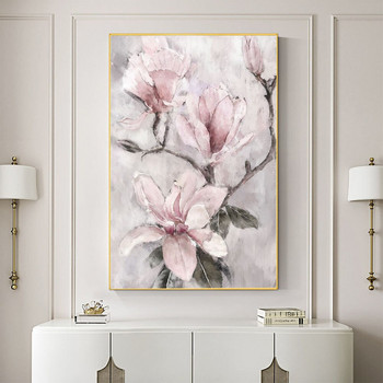 Flower Pink Grey Floral Nordic Pre-Printed 11CT Cross Stitch Пълен комплект за бродерия DMC Threads Craft Promotions