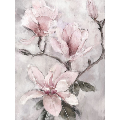 Flower Pink Grey Floral Nordic Pre-printed 11CT Cross Stitch DIY Embroidery Complete Kit DMC Threads Craft Promotions