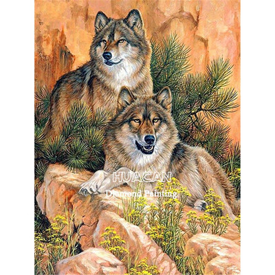 Wolf Animal Printed 11CT Cross-Stitch DIY Ebroidery Set DMC Threads Craft Needlework Hobby Painting Package Different