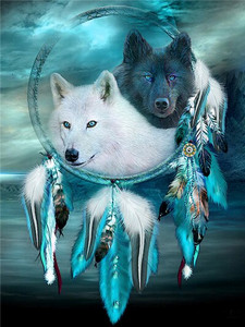 Dreamcatcher Wolf DIY Cross Stitch Embroidery 11CT Kit Σετ κεντήματα σε τυπωμένο καμβά Διακόσμηση σπιτιού New Design Χονδρική