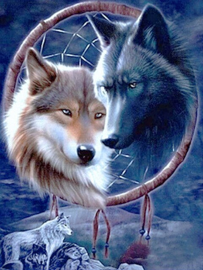 Dreamcatcher Wolf DIY Cross Stitch Embroidery 11CT Kit Σετ κεντήματα σε τυπωμένο καμβά Διακόσμηση σπιτιού New Design Χονδρική