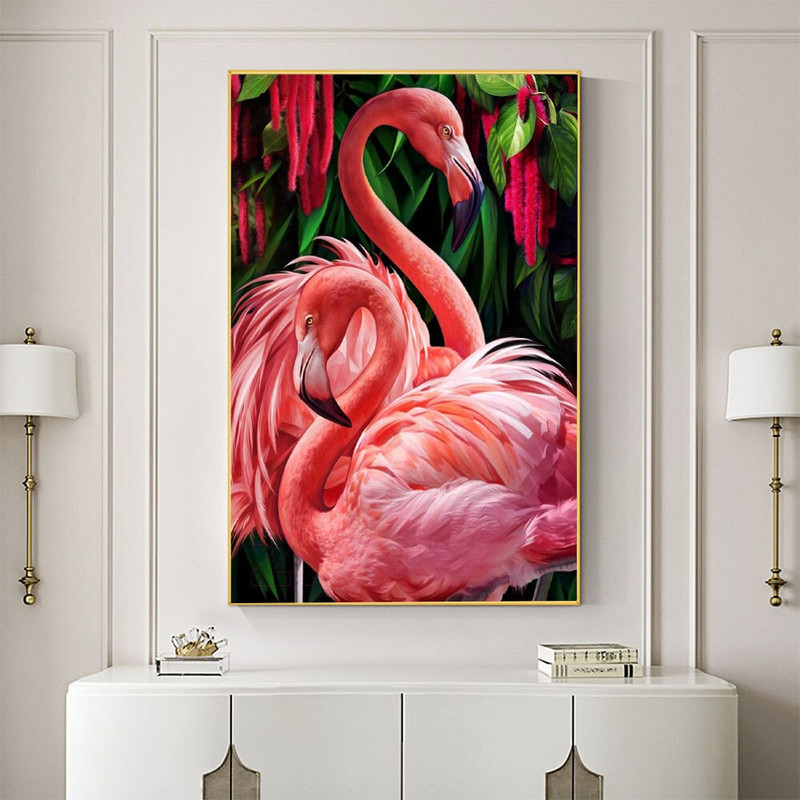 Životinja, ptica, flamingo, DIY 11CT pribor za vezenje križićima Set za ručni rad Pamučni konac Otisnuto na platnu Domaća prodaja