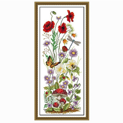 Κιτ σταυροβελονιάς με λουλούδια Joy Sunday Sunflowers Vase printed 11CT 14CT Counted Cross Stitch Kit Κεντητό σετ κεντημάτων