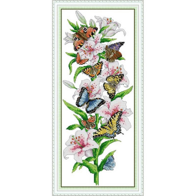 Κιτ σταυροβελονιάς με λουλούδια Joy Sunday Sunflowers Vase printed 11CT 14CT Counted Cross Stitch Kit Κεντητό σετ κεντημάτων