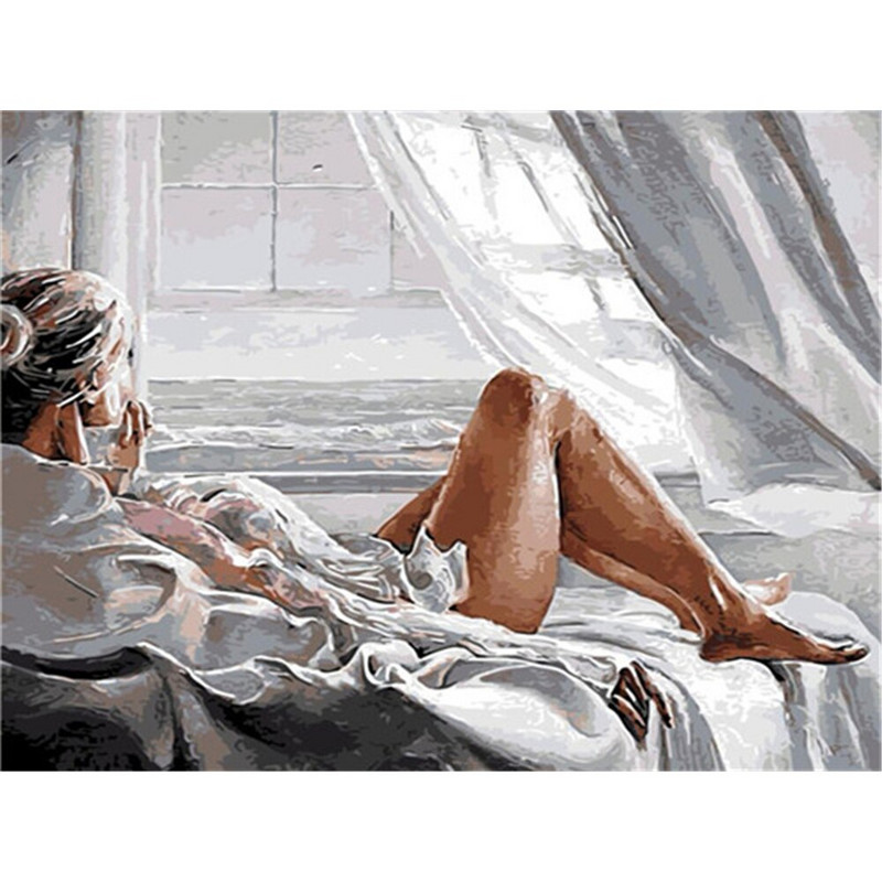 Figura Djevojka Sažetak DIY 11CT pribor za vezenje križićima Set za ručni rad Pamučni konac Otisnuto platno Dropshipping