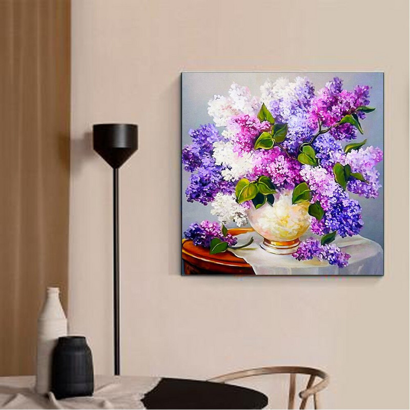 Obojeno cvijeće DIY vez križić 11CT kompleti set rukotvorina pamuk konac otisnuto platno kućna rasprodaja