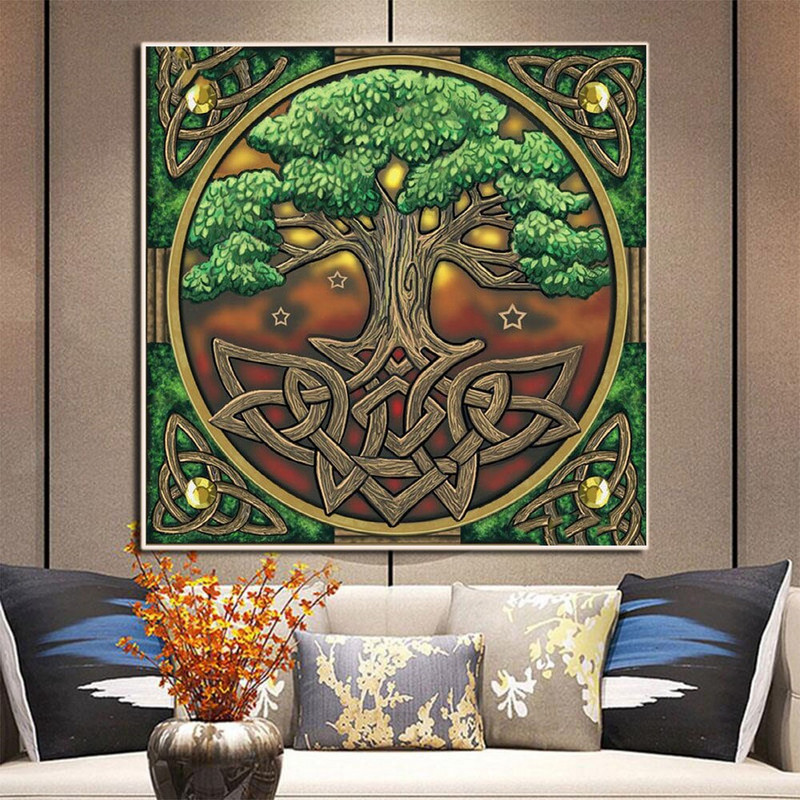 Mandala Religion DIY 11CT Κιτ κεντήματος με σταυροβελονιά Σετ χειροτεχνίας βελονιάς Βαμβακερή κλωστή τυπωμένο καμβά διακόσμηση σπιτιού Πωλείται