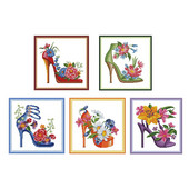 Joy Sunday Fashion Visoke potpetice Kompleti za vezenje križića Kompleti za vezenje Tkanina za križić Igle DMC konac DIY ručni rad