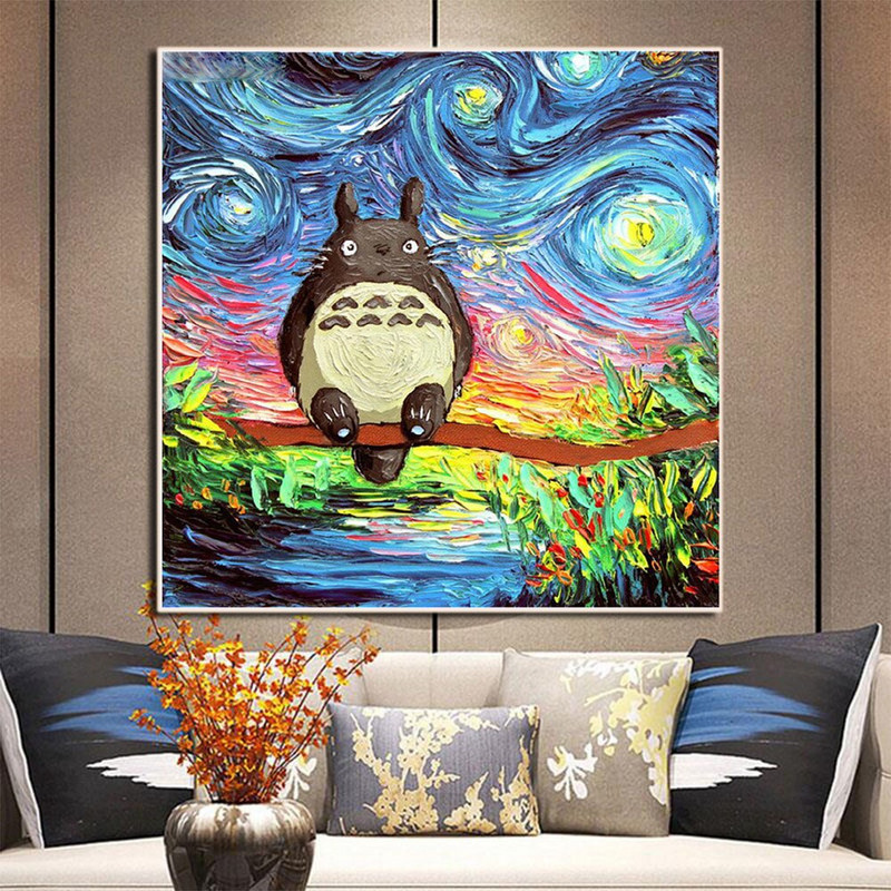 Desen animat Anime DIY 11CT Seturi de broderie cu punct de cruce Set de artizanat de cuci pânză imprimată Ață de bumbac Decorarea casei Vânzare caldă