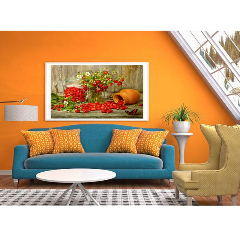 Roosi vaas, lillekorv DIY ristpistes tikkimine 11CT komplektid näputöö käsitöökomplekt, trükitud lõuend puuvillane niit hulgimüük