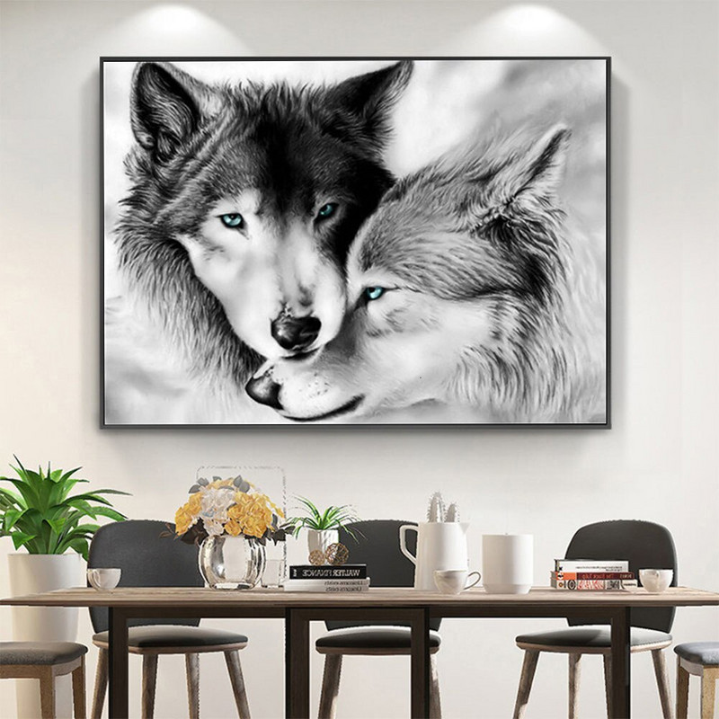 Snježni vuk DIY životinjski križić 11CT komplet za vezenje set za ručni rad pamučni konac otisnut na platnu kućni dekor za život