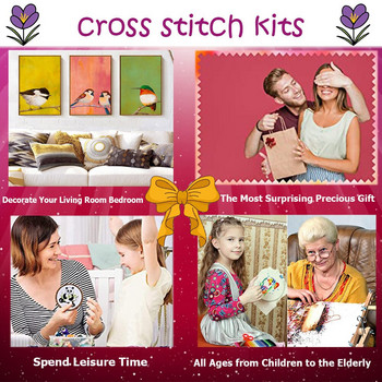 Коледа Дядо Коледа 14CT Cross Stitch Patterns Бродерия Ръкоделие Шиене Хоби Ръкоделие Едро Коледа Различни