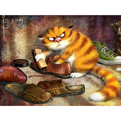 Animal Cat Cross Stitch 11CT Κέντημα Κεντητό σετ χειροτεχνίας Βαμβακερό νήμα τυπωμένο καμβά Διακόσμηση σπιτιού σε προσφορά Νέο σχέδιο