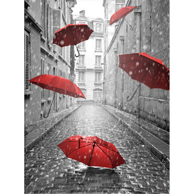 Crveni kišobran ruža DIY vez križić 11CT kompleti za ručni rad Komplet za ručni rad Pamučni konac ispisan Dropshipping