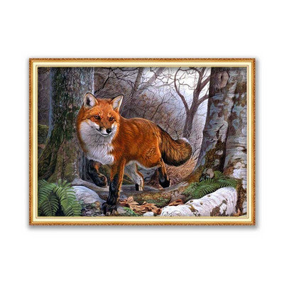 Animal Fox DIY Ebroidery Cross Stitch 11CT Kits Craft Needlework Σετ Βαμβακερή κλωστή τυπωμένο καμβάς Διακόσμηση σπιτιού Dropshipping