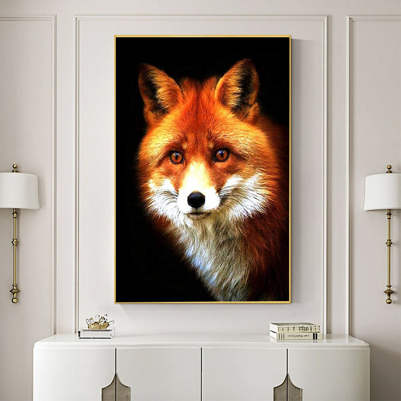 Animal Fox DIY Tikandid Ristpistes 11CT komplektid Käsitöö näputöö komplekt Puuvillane niit Trükitud lõuend Kodukaunistused Tuba Kuum Müük