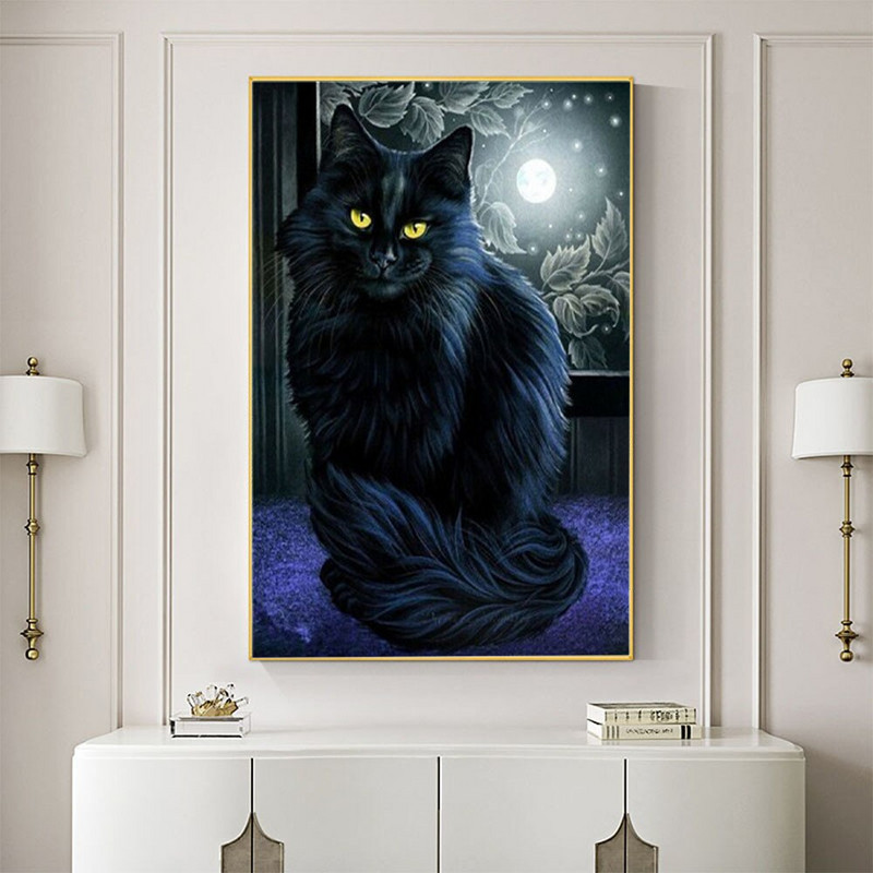 Cat Animal DIY Cross Stitch Ebroidery 11CT Kit Σετ χειροτεχνίας με κεντήματα Βαμβακερή κλωστή τυπωμένη καμβάς διακόσμηση σπιτιού Νέο δωμάτιο