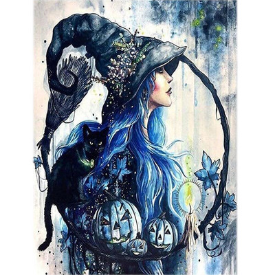 Halloween Girl Printed Fabric 11CT Kit Cross-Stitch Kit DIY Ebroidery Needlework Hobby Handcraft Sewing Promotions Needle Magic