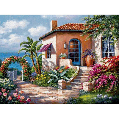 Landscape Scenery DIY Embroidery Cross Stitch 11CT Kits Craft Needlework Set Βαμβακερό νήμα τυπωμένο καμβάς σπίτι Χονδρική