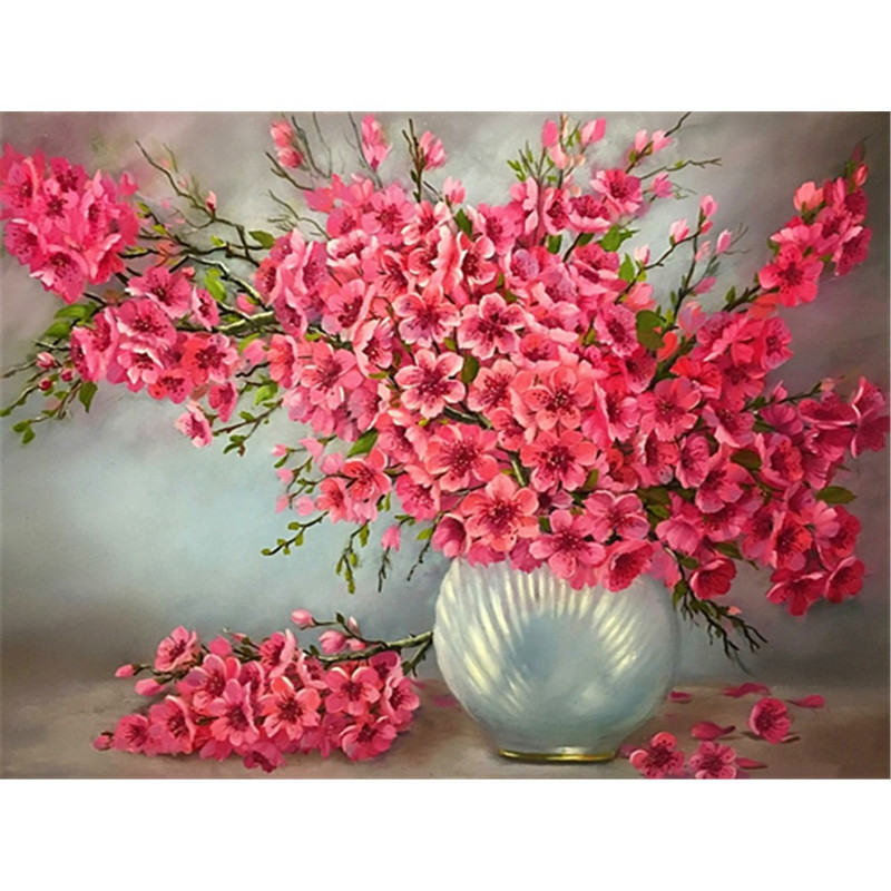 Λουλούδια DIY 11CT Κιτ κεντήματος σταυροβελονιά Σετ κεντήματα χειροτεχνίας Βαμβακερή κλωστή Τυπωμένη διακόσμηση σπιτιού σε καμβά Σχέδιο