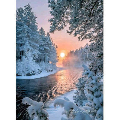 Pânză imprimată natură 11CT Kit complet de broderie cu punct încrucișat Fire DMC Hobby Pictură Artizanat tricotat Promoții