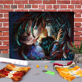 Portret Sve ovo vrijeme otisnut na platnu topljivom u vodi 11CT Kompletan komplet za vezenje križićem Uradi sam vez DMC Konci Igla