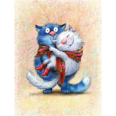 Multikas sinine valge kass DIY ristpistes tikand 11CT komplektid käsitöö näputöö komplekt Trükitud lõuend puuvillane niit kodukujundus